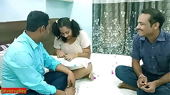 Indian pervert husband allow stepbrother fuck his hot wife infront of him!! Hindi hot sex