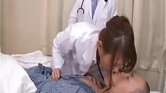 Instead of mouth to mouth nurse Ebihara Arisa goes cock to mouth to revive her p